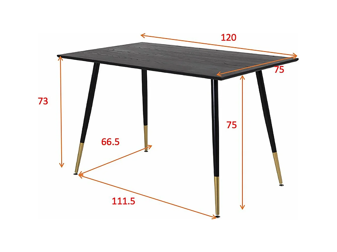 Esstisch aus MDF und Stahl Dipp 120 x 90 cm