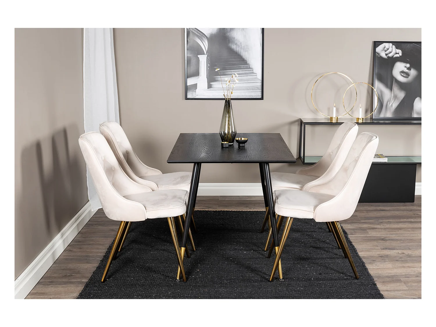 Esstisch aus MDF und Stahl Dipp 120 x 90 cm