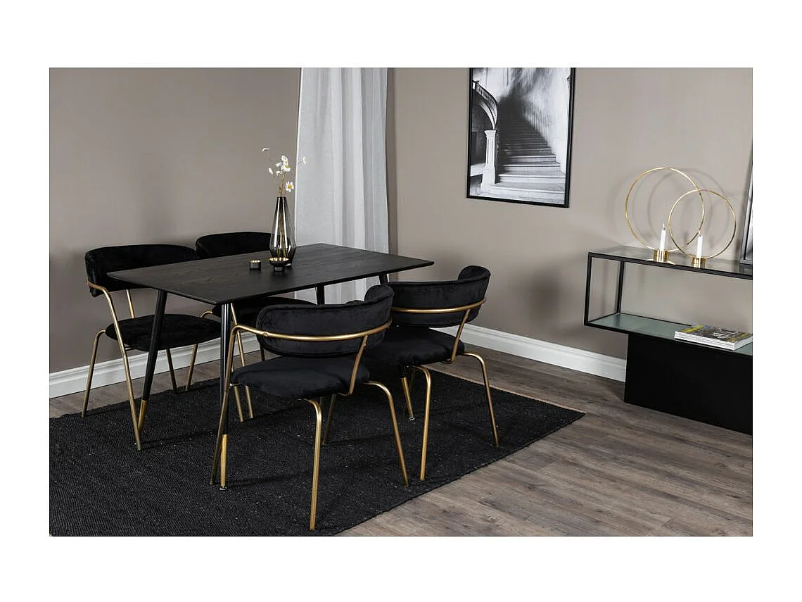 Dipp eetkamertafel 85x120cm zwart.