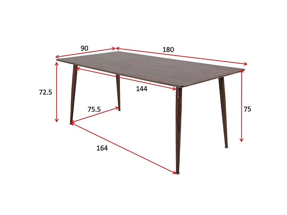 Table à Manger Design "Polar" 180cm Marron