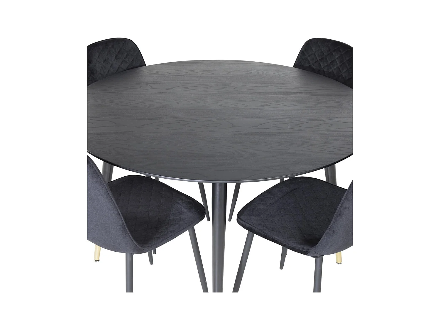 Table à Manger Ronde "Dipp" 115cm Noir & Or