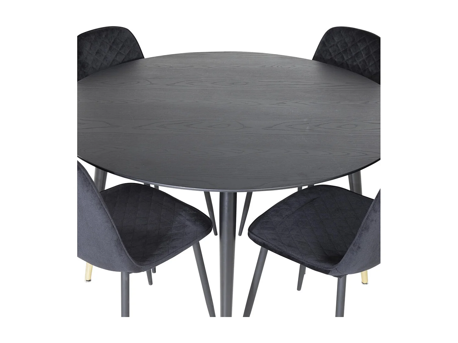 Table à Manger Ronde "Dipp" 115cm Noir & Or