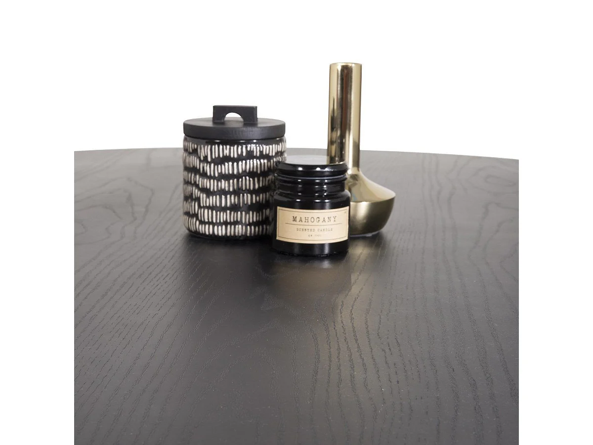 Table à Manger Ronde "Dipp" 115cm Noir & Or