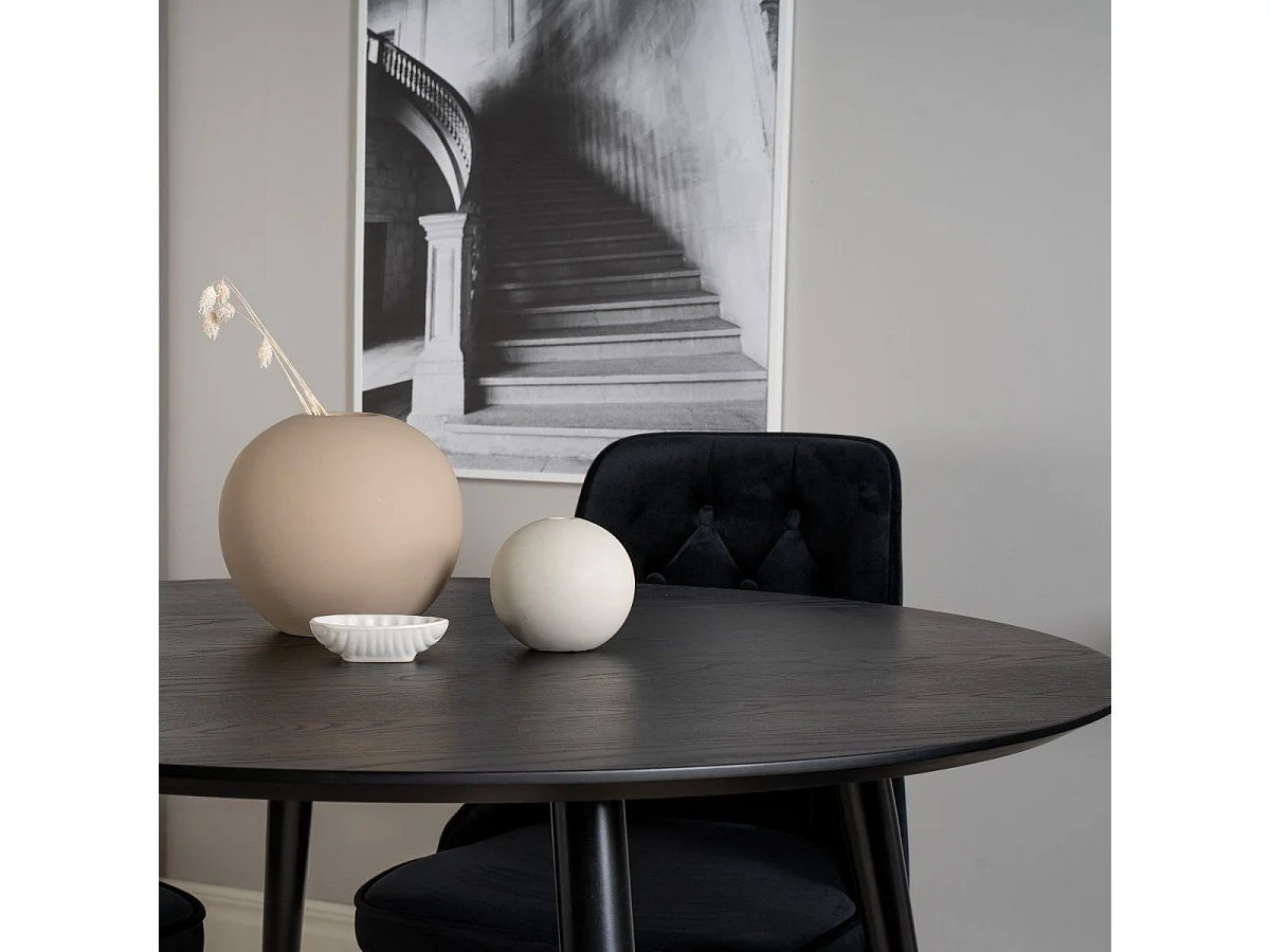 Table à Manger Ronde "Dipp" 115cm Noir & Or