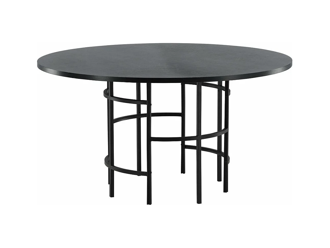 Table à Manger Ronde "Copenhagen" 140cm Noir