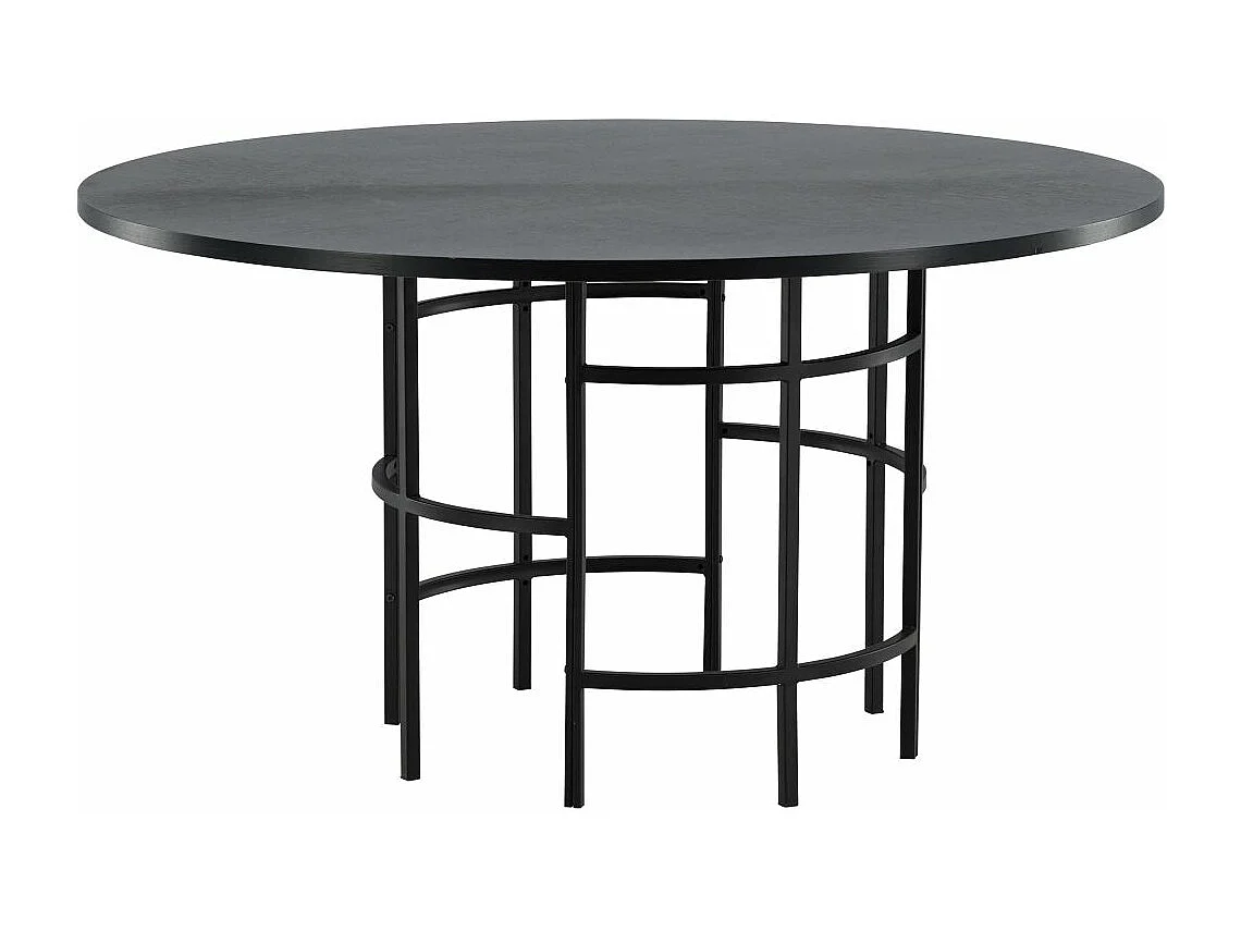 Table à Manger Ronde "Copenhagen" 140cm Noir