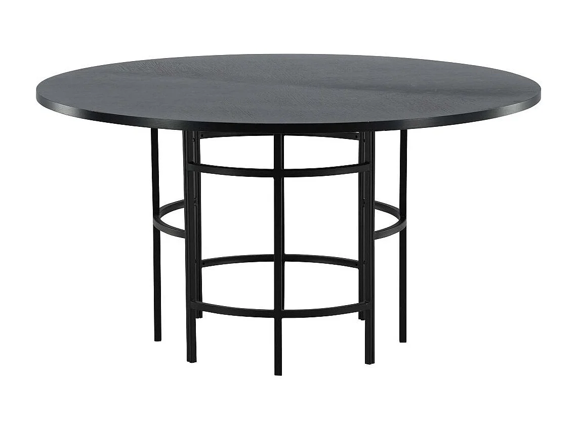 Table à Manger Ronde "Copenhagen" 140cm Noir