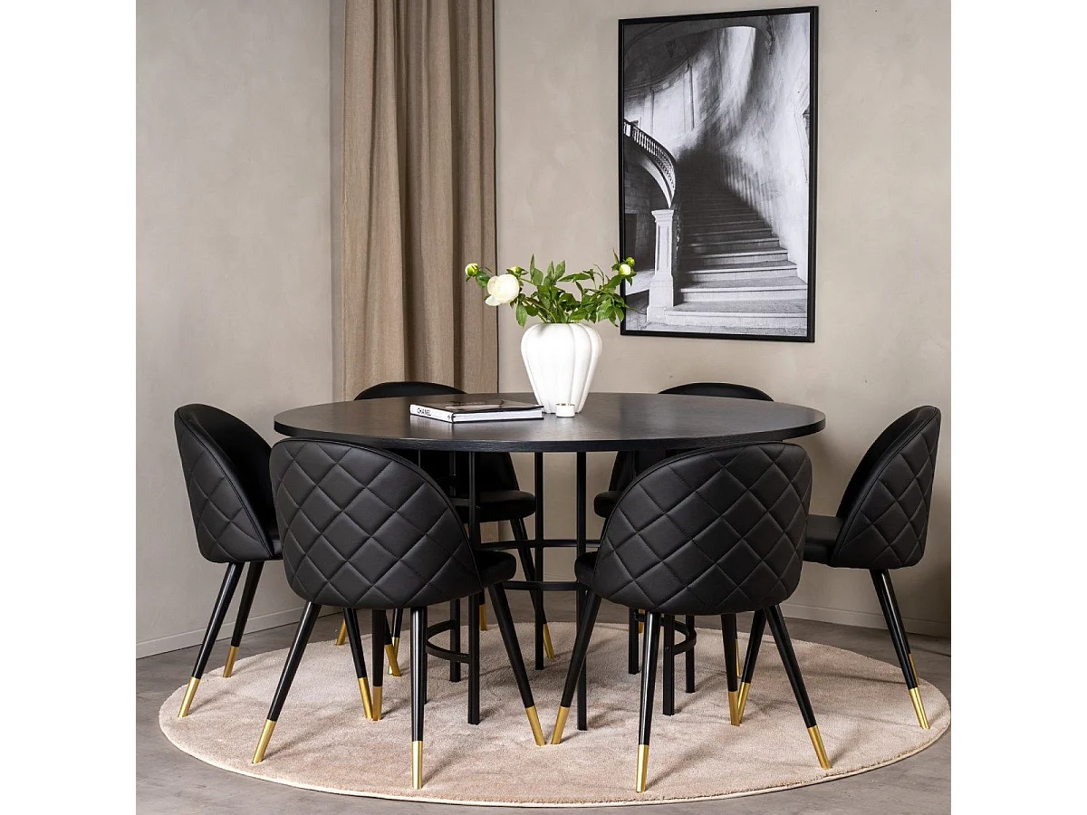 Copenhagen eetkamertafel Ø140cm zwart.