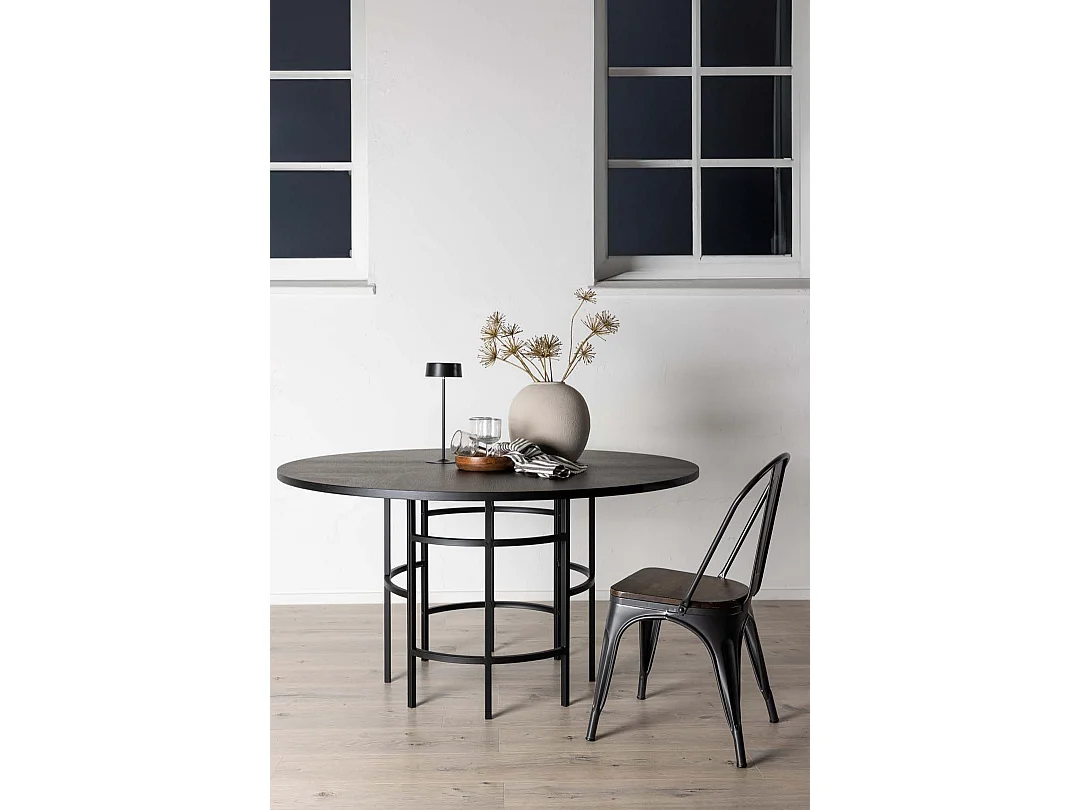 Copenhagen eetkamertafel Ø140cm zwart.