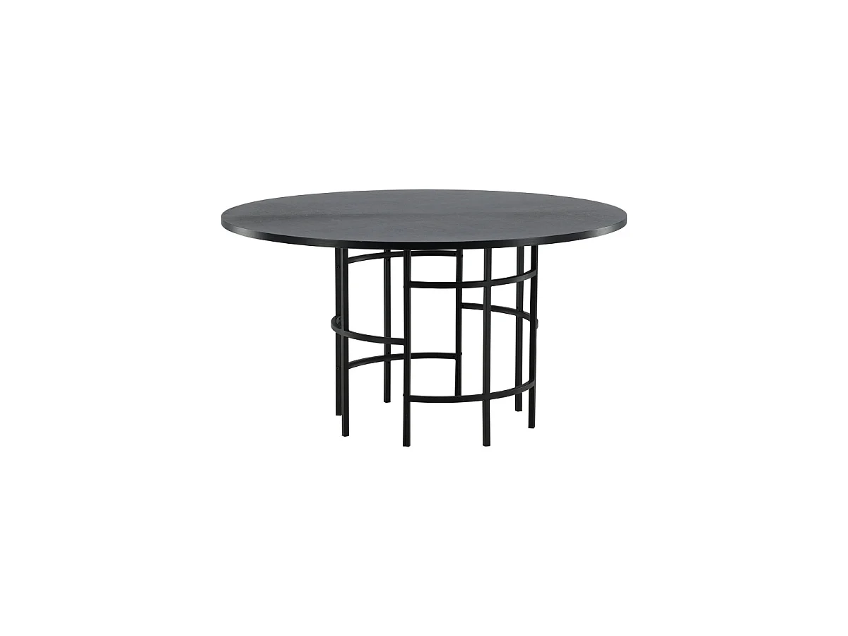 Table à Manger Ronde "Copenhagen" 140cm Noir