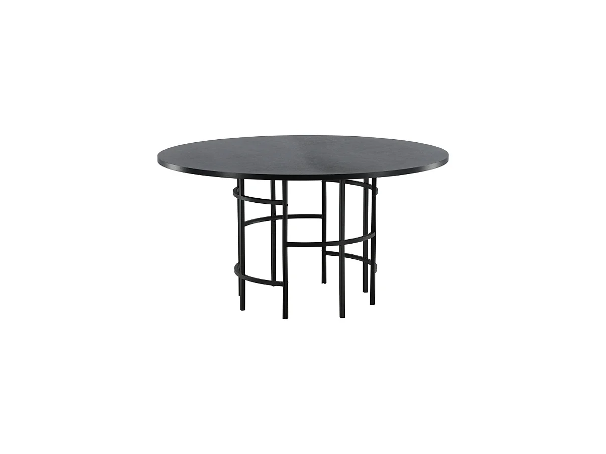 Table à Manger Ronde "Copenhagen" 140cm Noir
