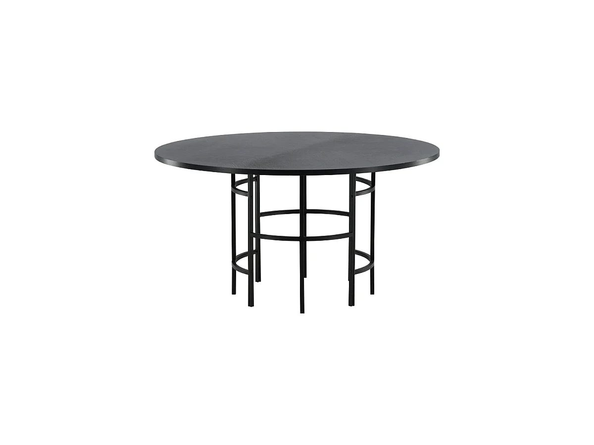 Table à Manger Ronde "Copenhagen" 140cm Noir
