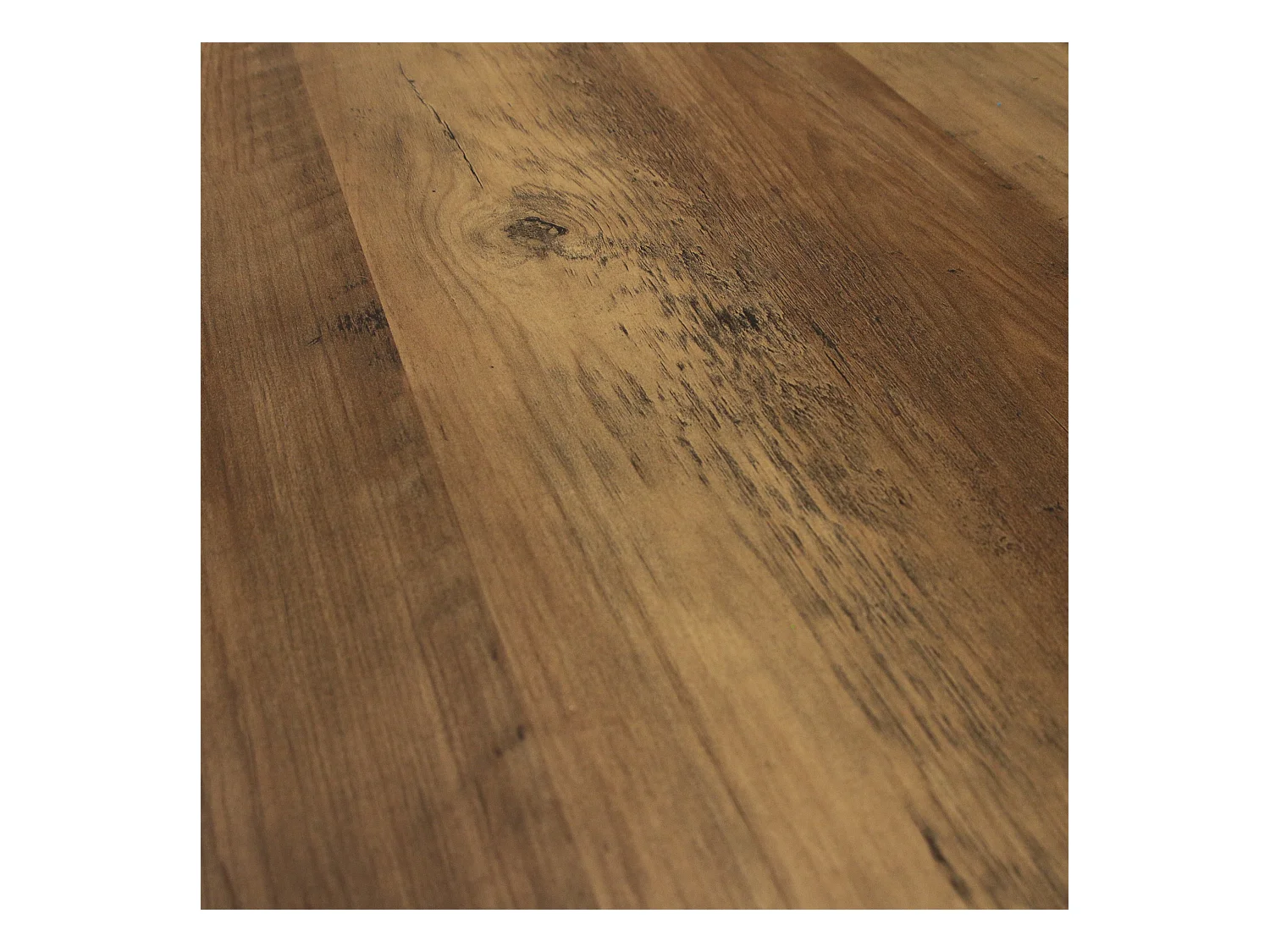 Table De Repas Imitation Bois 115x75x75cm Marron, Noir