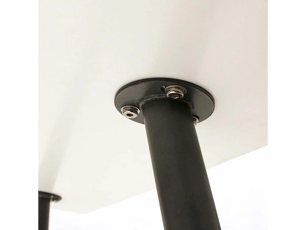 Table De Repas Imitation Bois 115x75x75cm Marron, Noir