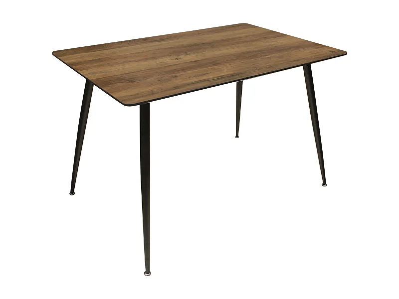 Table De Repas Imitation Bois 115x75x75cm Marron, Noir