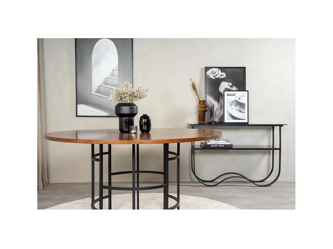 Copenhagen eetkamertafel Ø140cm bruin.