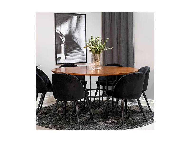 Copenhagen eetkamertafel Ø140cm bruin.