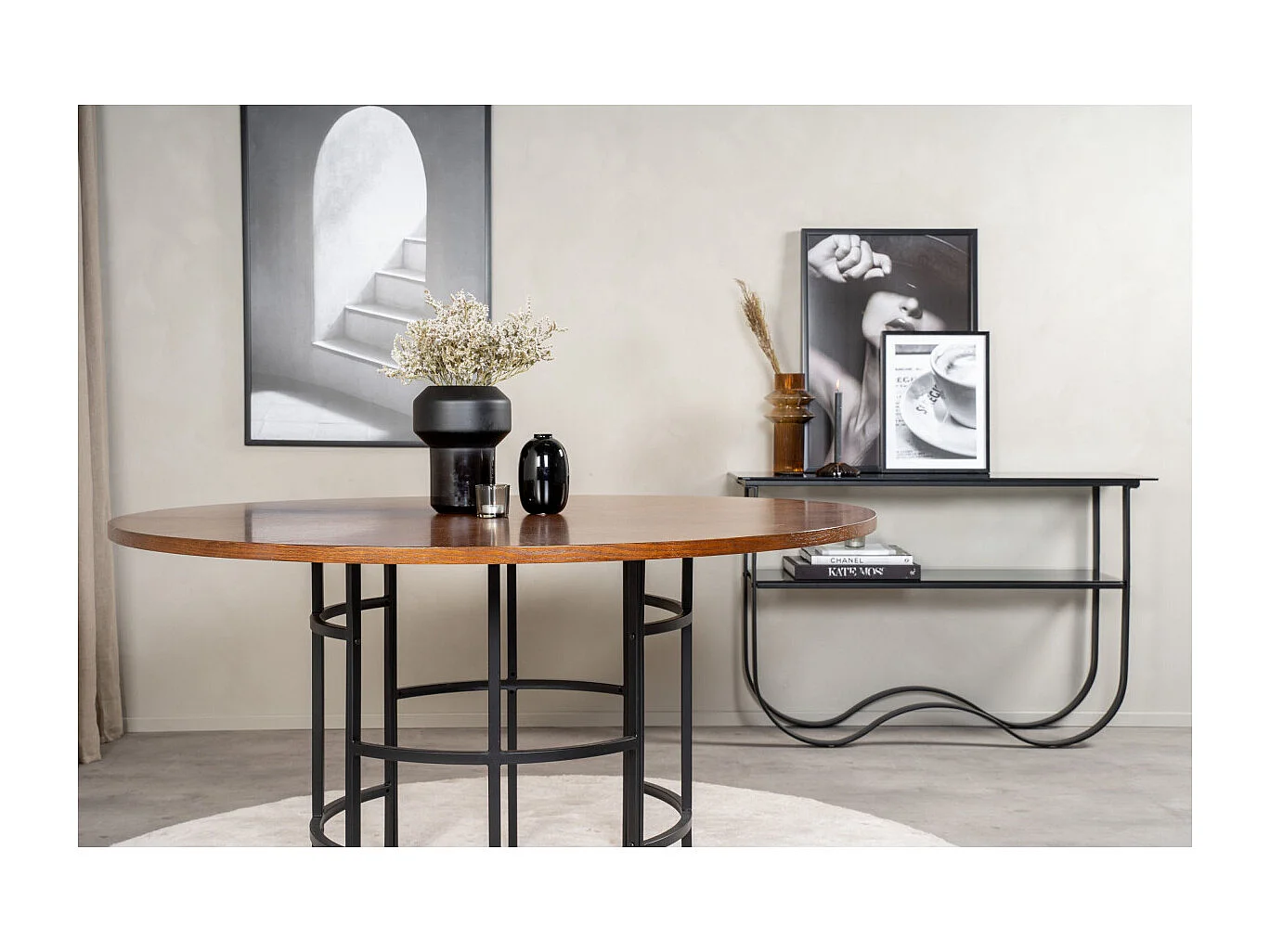 Table à Manger Ronde "Copenhagen" 140cm Marron