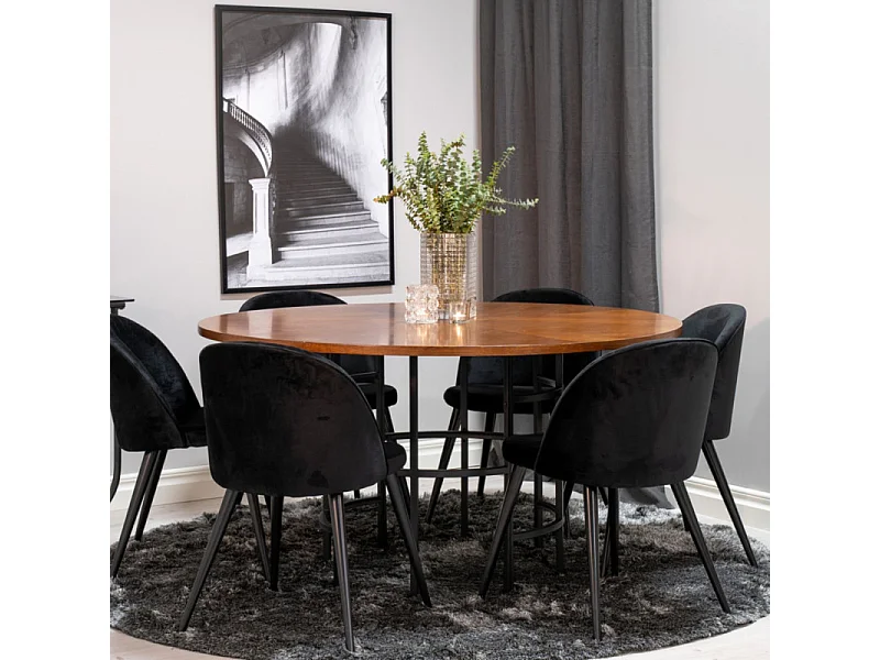 Table à Manger Ronde "Copenhagen" 140cm Marron