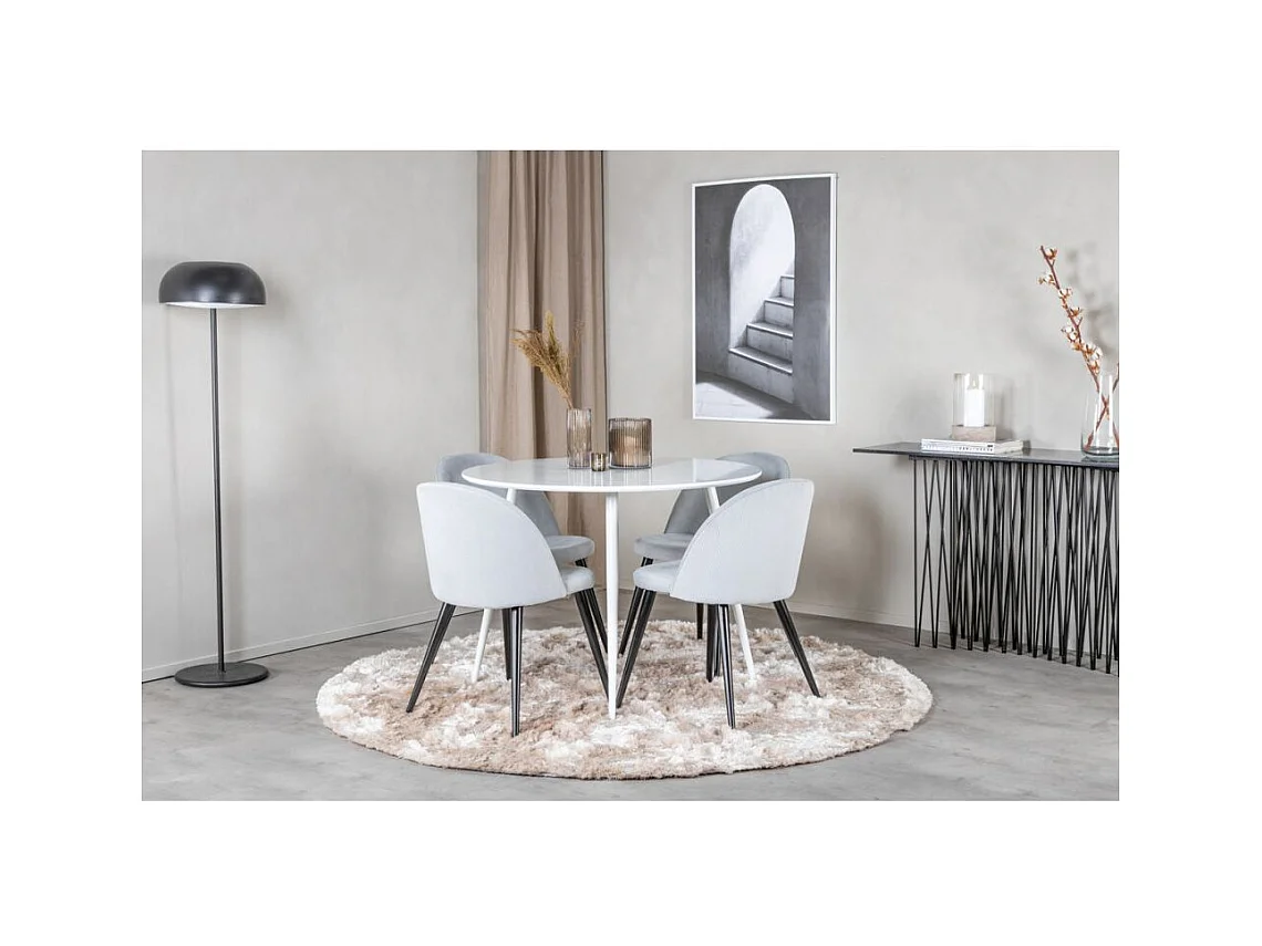 Plaza eetkamertafel Ø100cm wit.