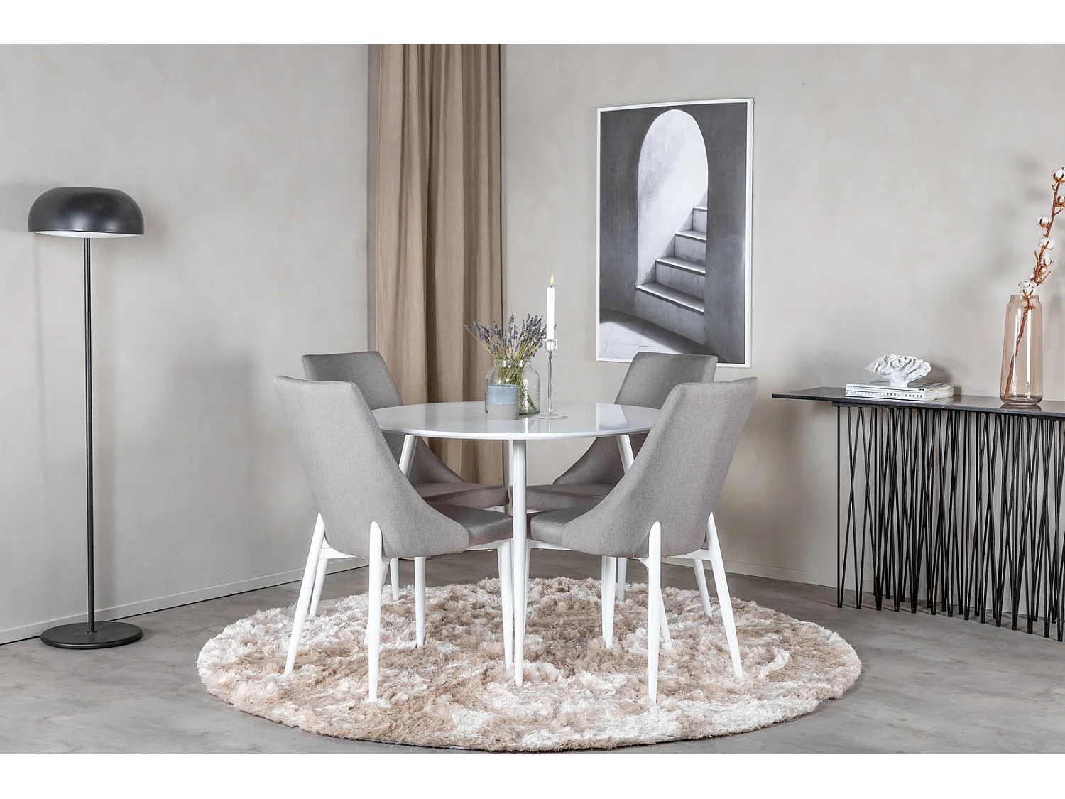 Plaza eetkamertafel Ø100cm wit.