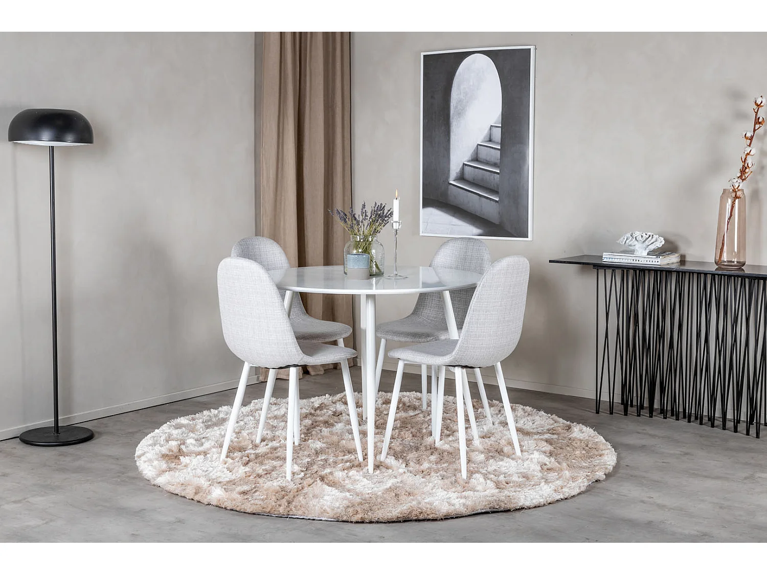 Plaza eetkamertafel Ø100cm wit.