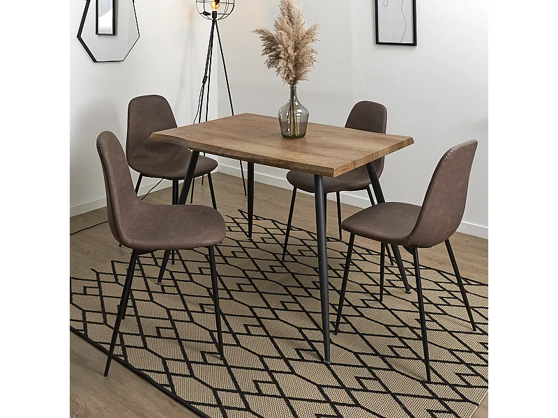 Table De Repas Forest Noir Marron, Noir