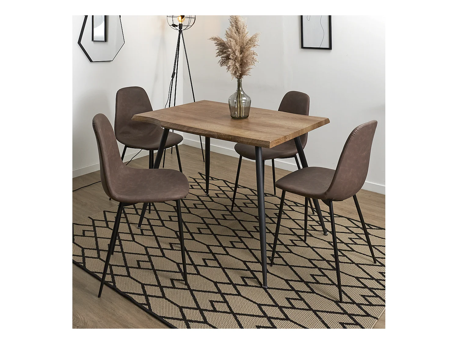Table De Repas Forest Noir Marron, Noir