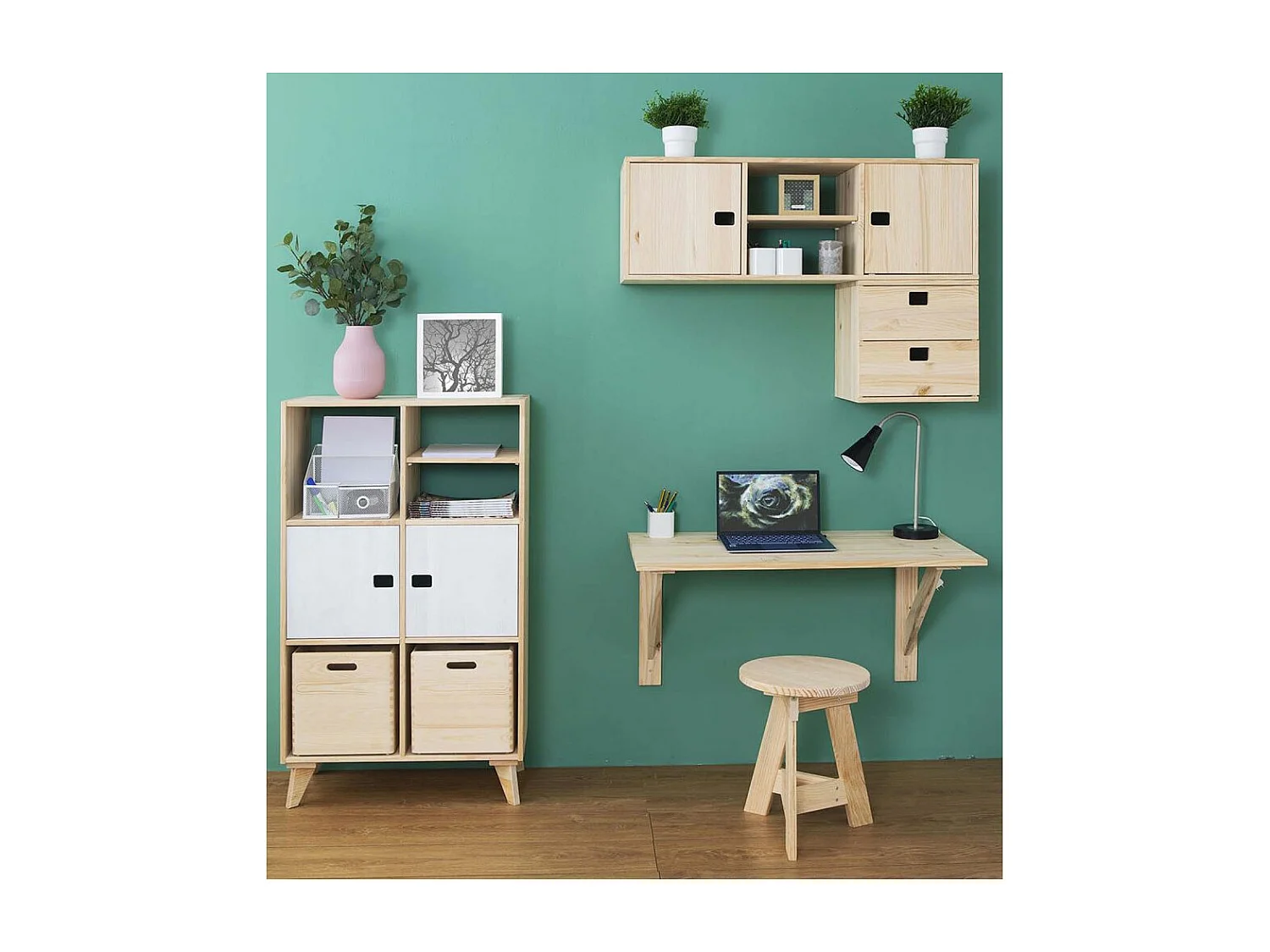 Table murale en pin massif Kit Line