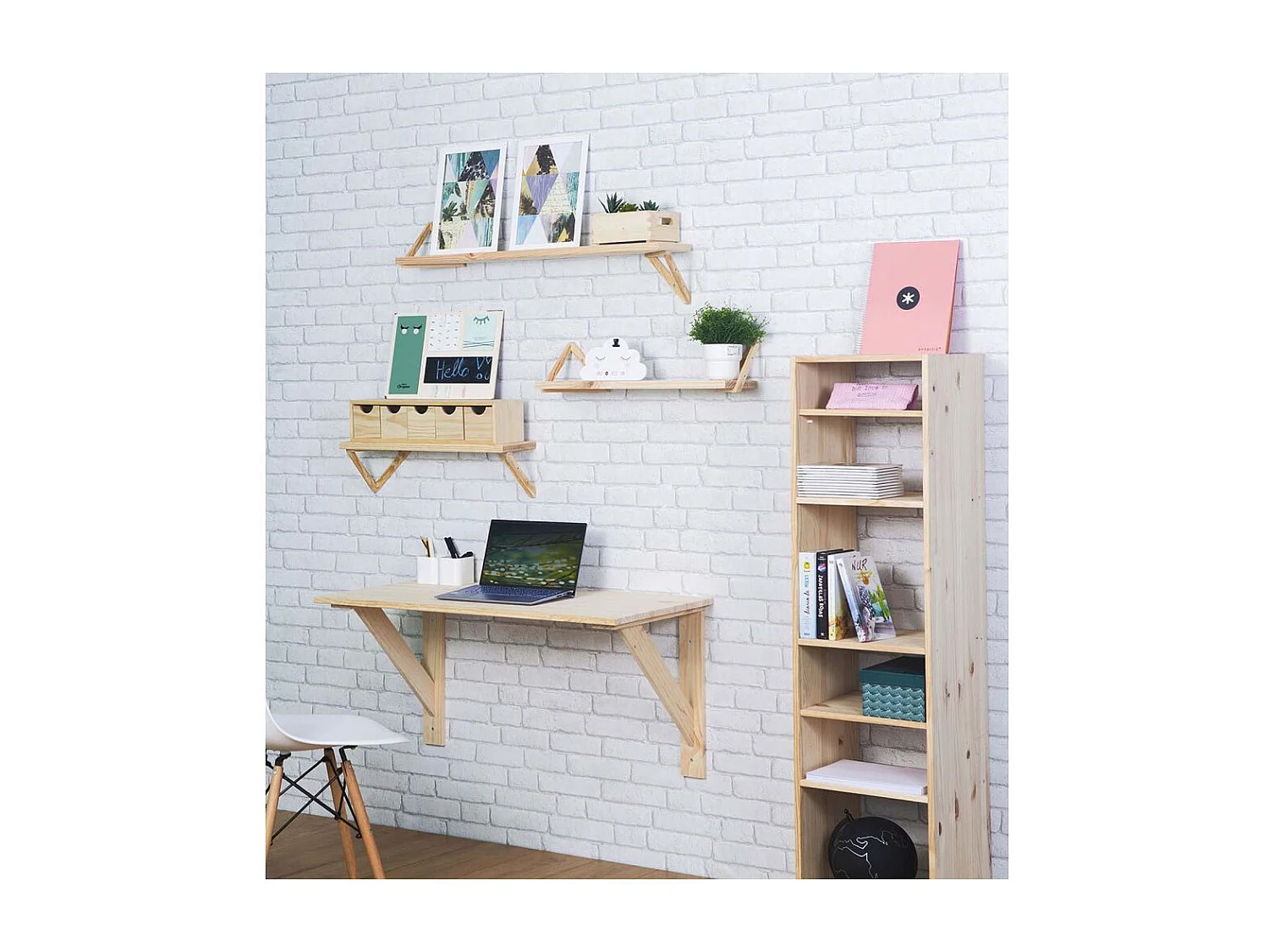 Table murale en pin massif Kit Line