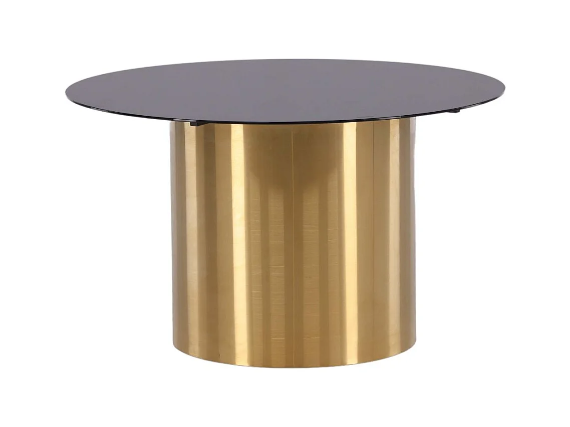 Table Basse Design "Ystad" 80cm Noir & Or