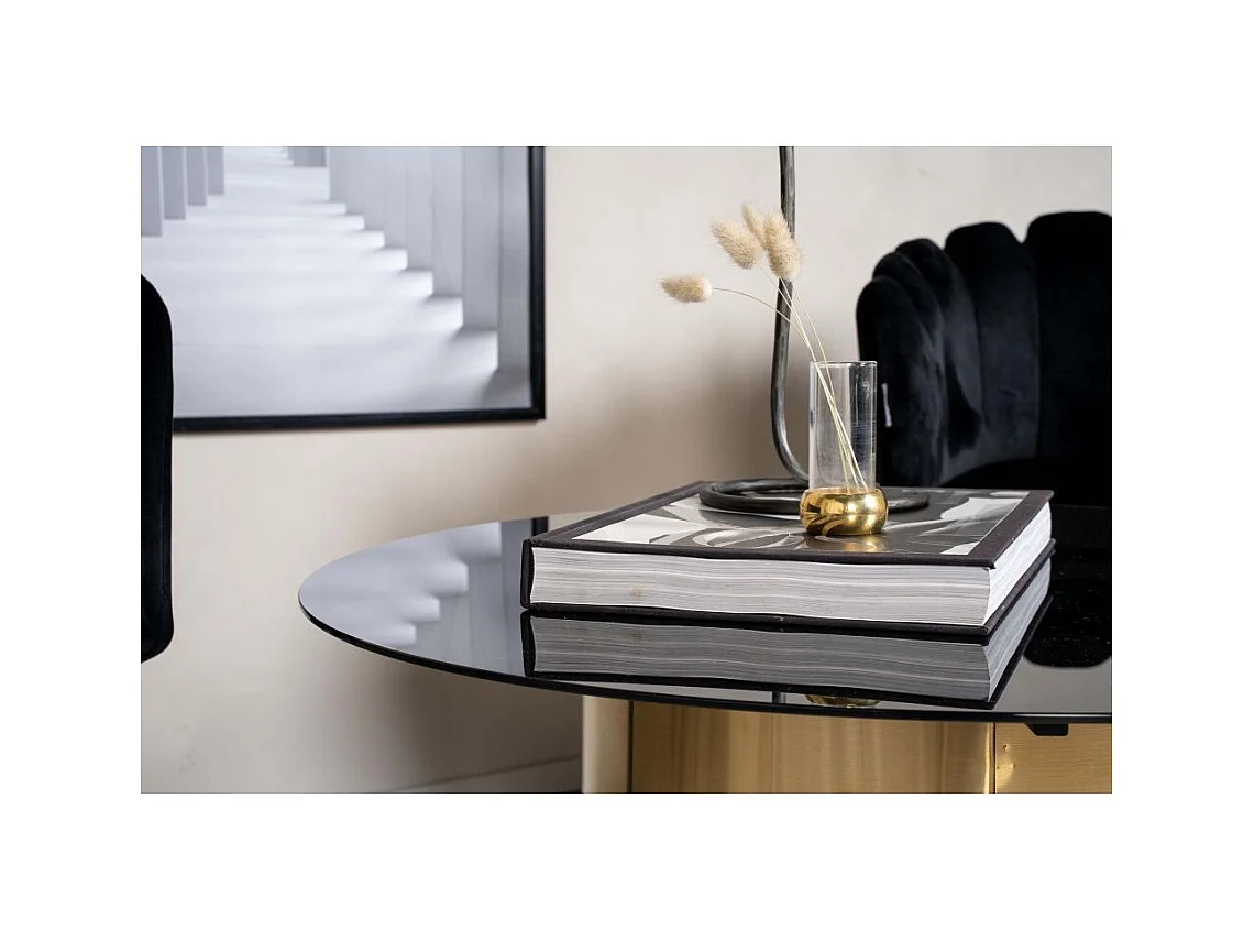 Table Basse Design "Ystad" 80cm Noir & Or
