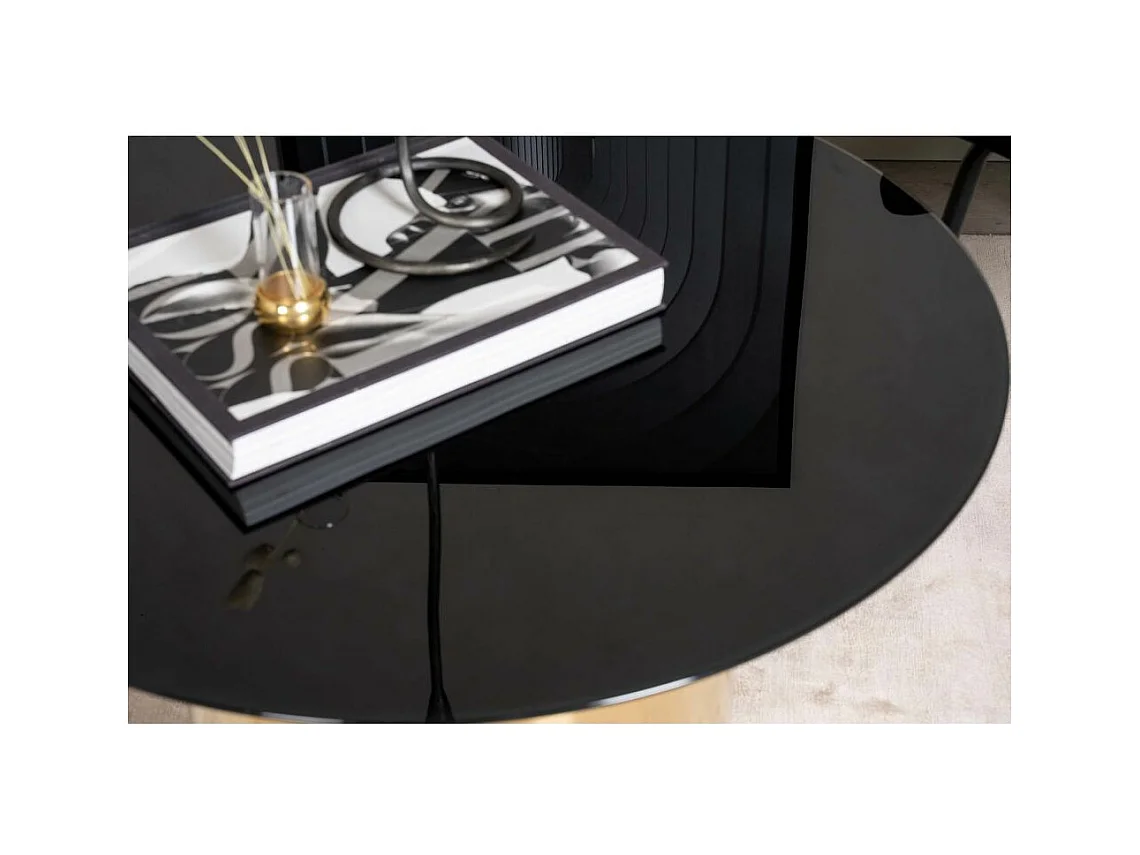 Ystad salontafel Ø75 cm zwart glas.
