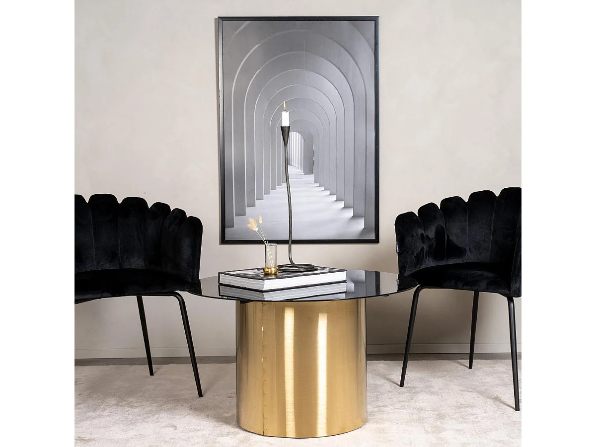 Ystad salontafel Ø75 cm zwart glas.