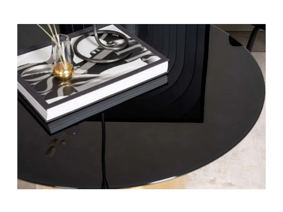 Ystad salontafel Ø75 cm zwart glas.