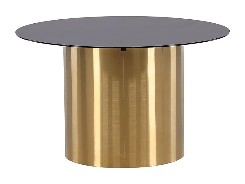 Table Basse Design "Ystad" 80cm Noir & Or