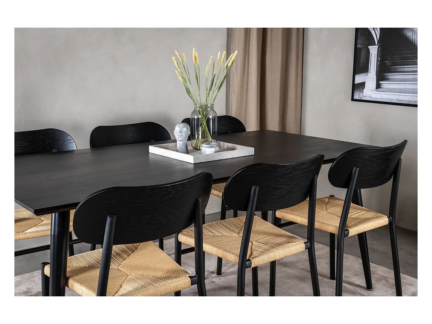 Dipp eetkamertafel 90x180cm zwart.