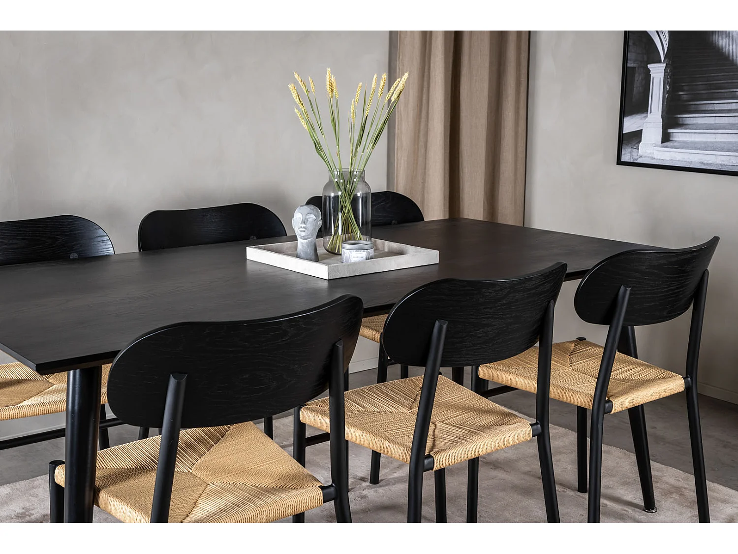 Dipp eetkamertafel 90x180cm zwart.