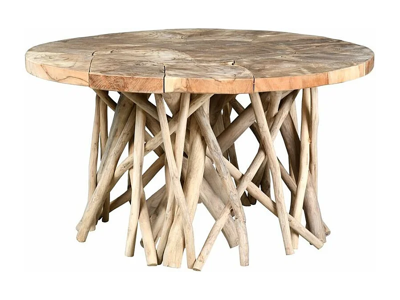 Table ronde en teck Puzzle - Arthur