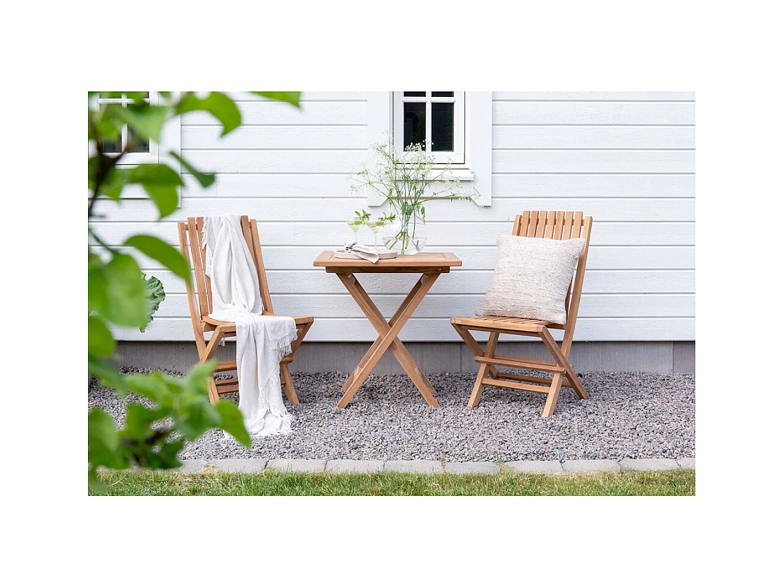 Table de Jardin en Teck "Kenya" 70cm Naturel