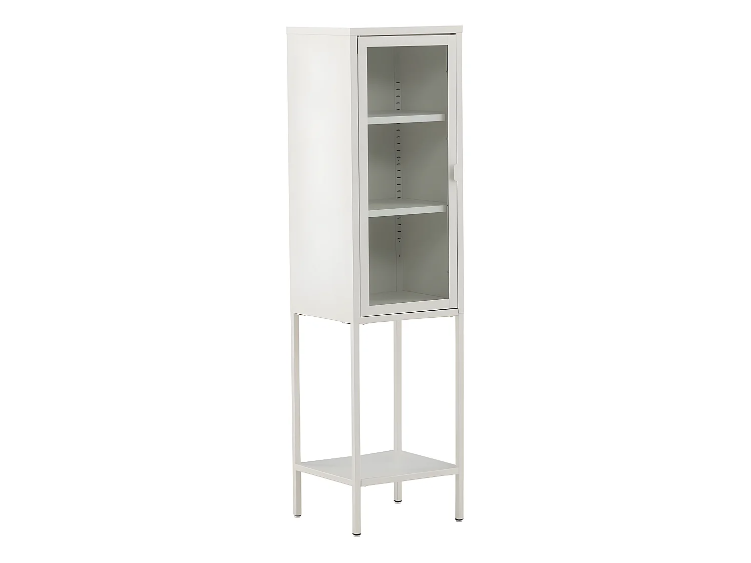 Vitrine Avec Porte en Verre "Misha" 150cm Blanc