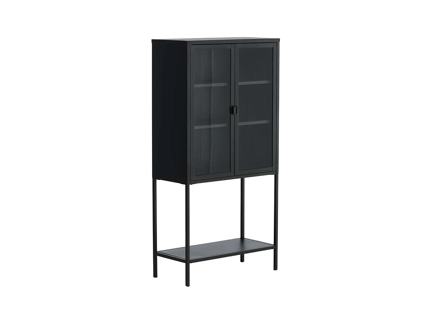 Vitrine 2 Portes en Verre "Misha" 150cm Noir