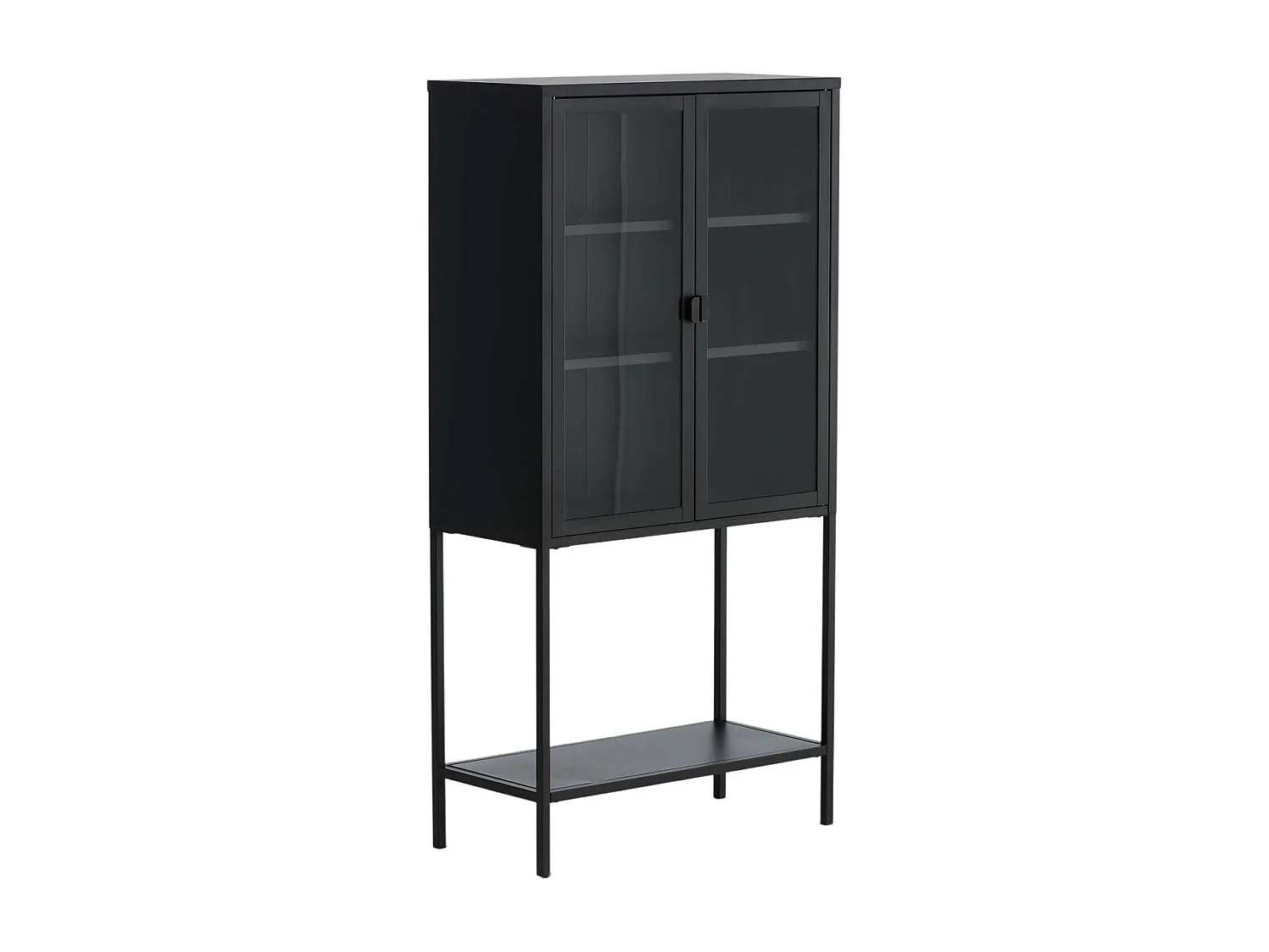 Vitrine 2 Portes en Verre "Misha" 150cm Noir