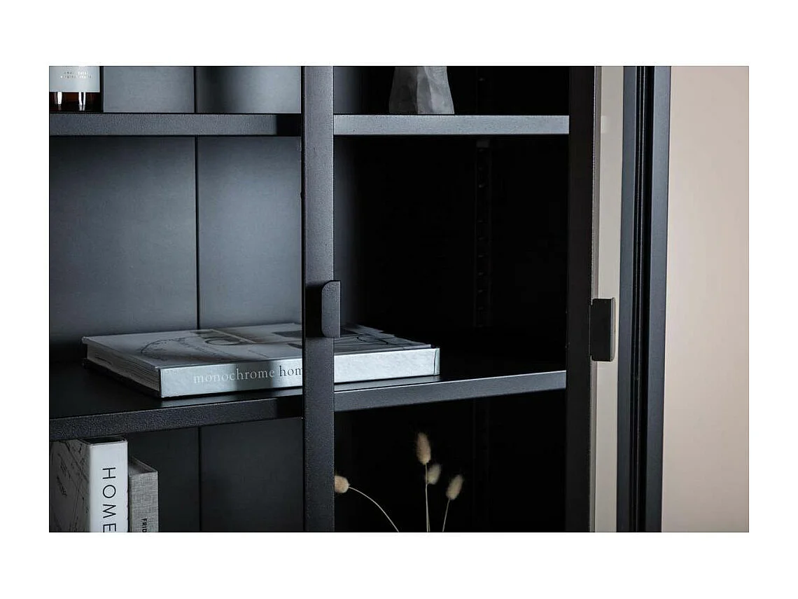 Vitrine 2 Portes en Verre "Misha" 150cm Noir