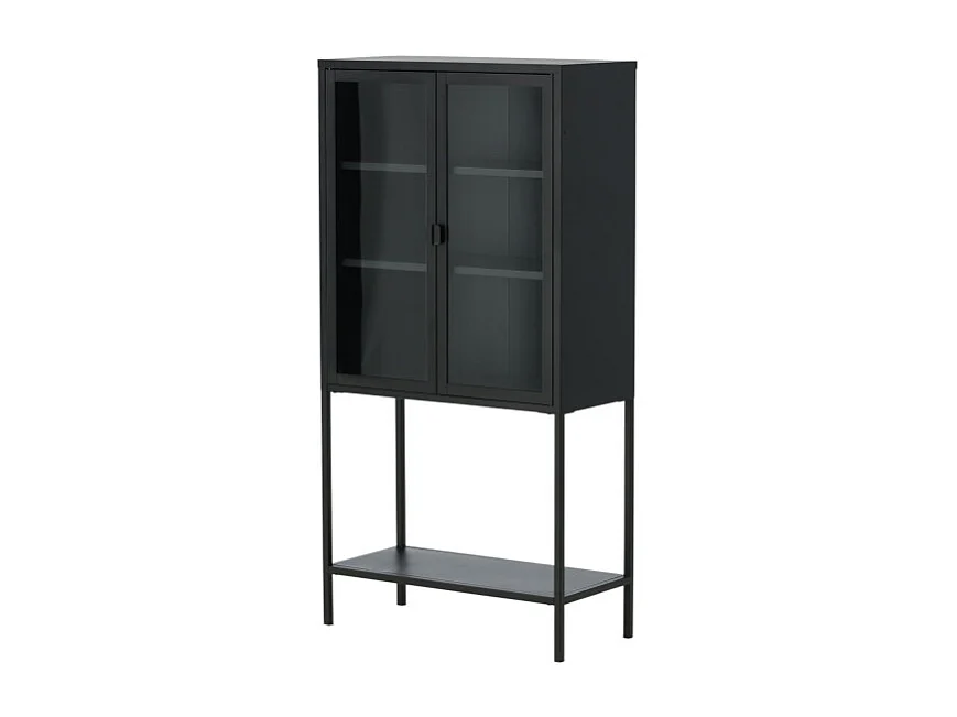 Vitrine 2 Portes en Verre "Misha" 150cm Noir