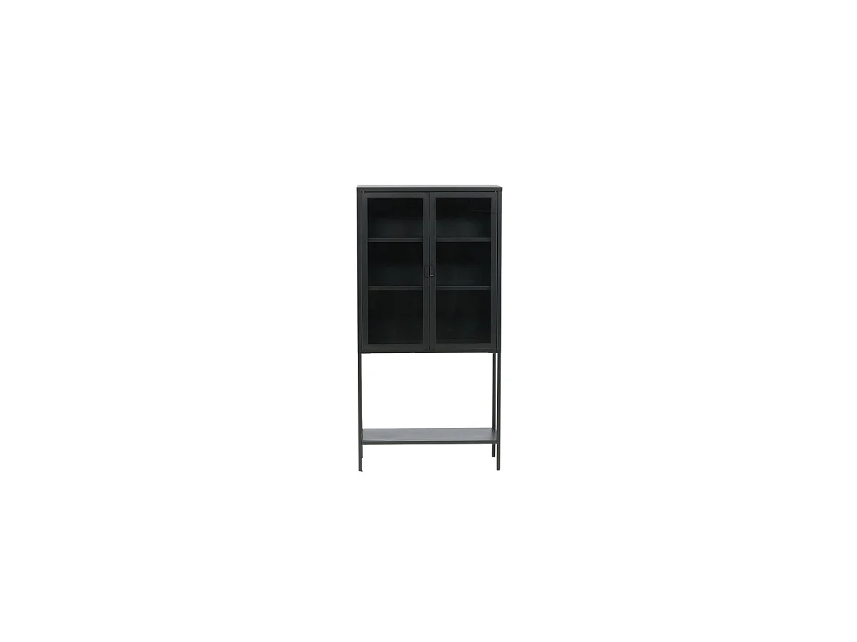 Vitrine 2 Portes en Verre "Misha" 150cm Noir