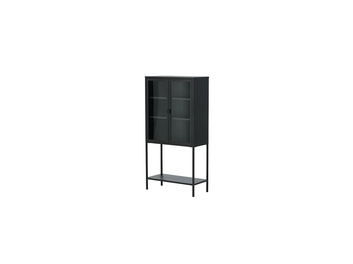 Vitrine 2 Portes en Verre "Misha" 150cm Noir