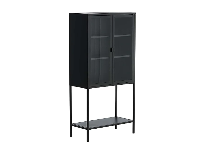 Vitrine 2 Portes en Verre "Misha" 150cm Noir