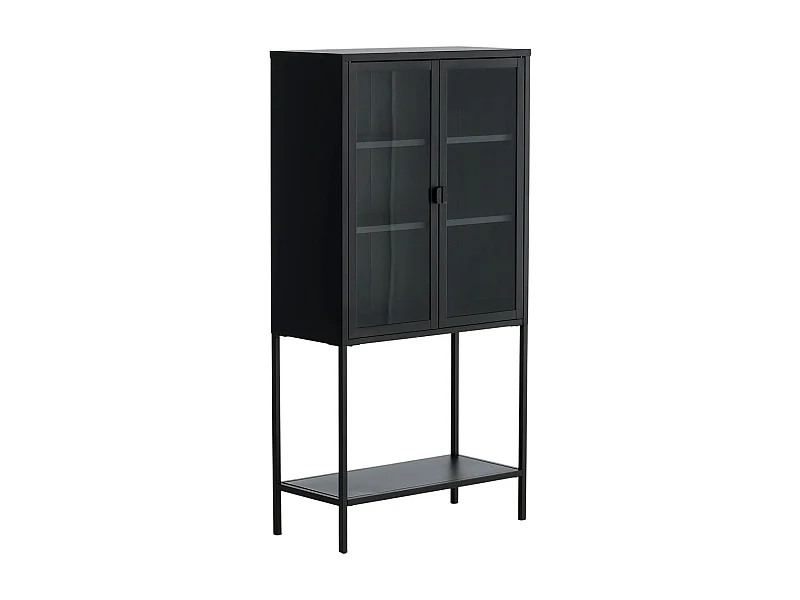 Vitrine 2 Portes en Verre "Misha" 150cm Noir