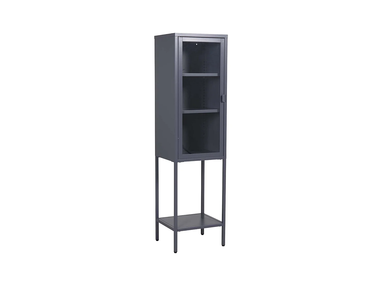 Vitrine Avec Porte en Verre "Misha" 150cm Gris